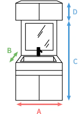 洗面台の各種寸法