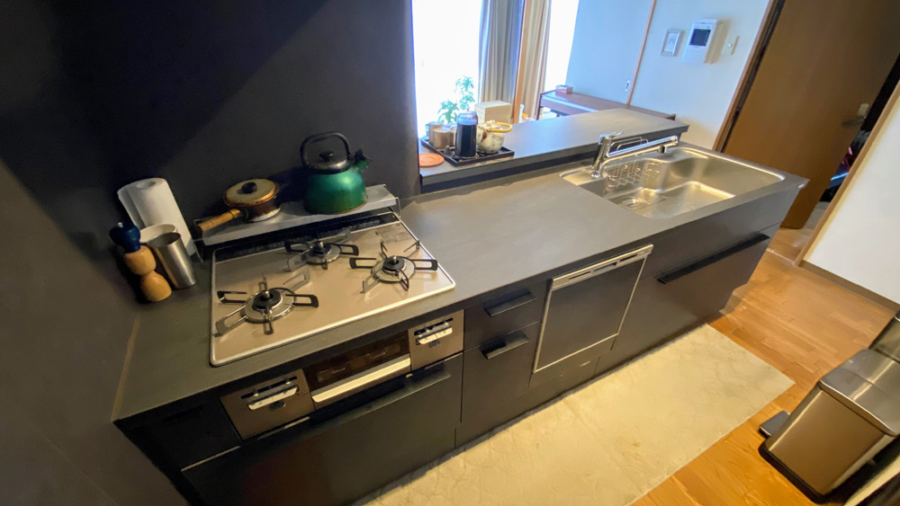 憧れのセラミックのオープンキッチンにリフォーム 京都市上京区